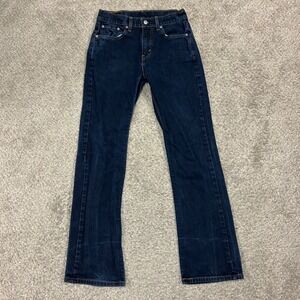 Levi's 505 Regular Fit Jeans 28x32 Dark Indigo Blue Stretch Denim Mens